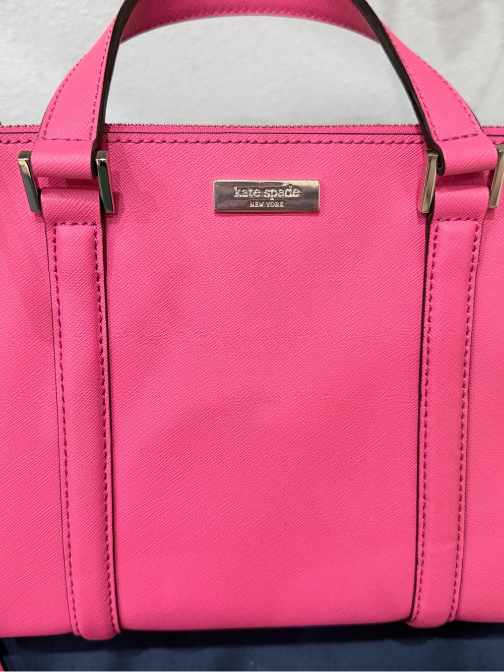 kate spade Hot Pink Saffiano Satchel with Gold Hardware